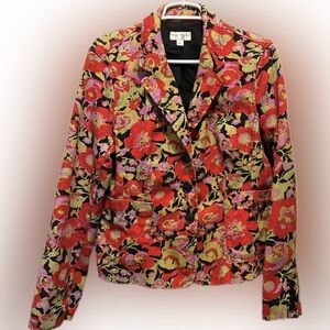 Isaac Mizrahi for Target Red and Pink Floral Blazer XL - Vintage Retro Vibe